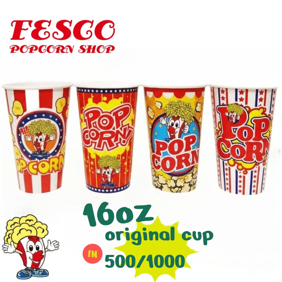 ポップちゃん 16oz ポップコーンカップ（豆20g対応・口径90mm）｜500個